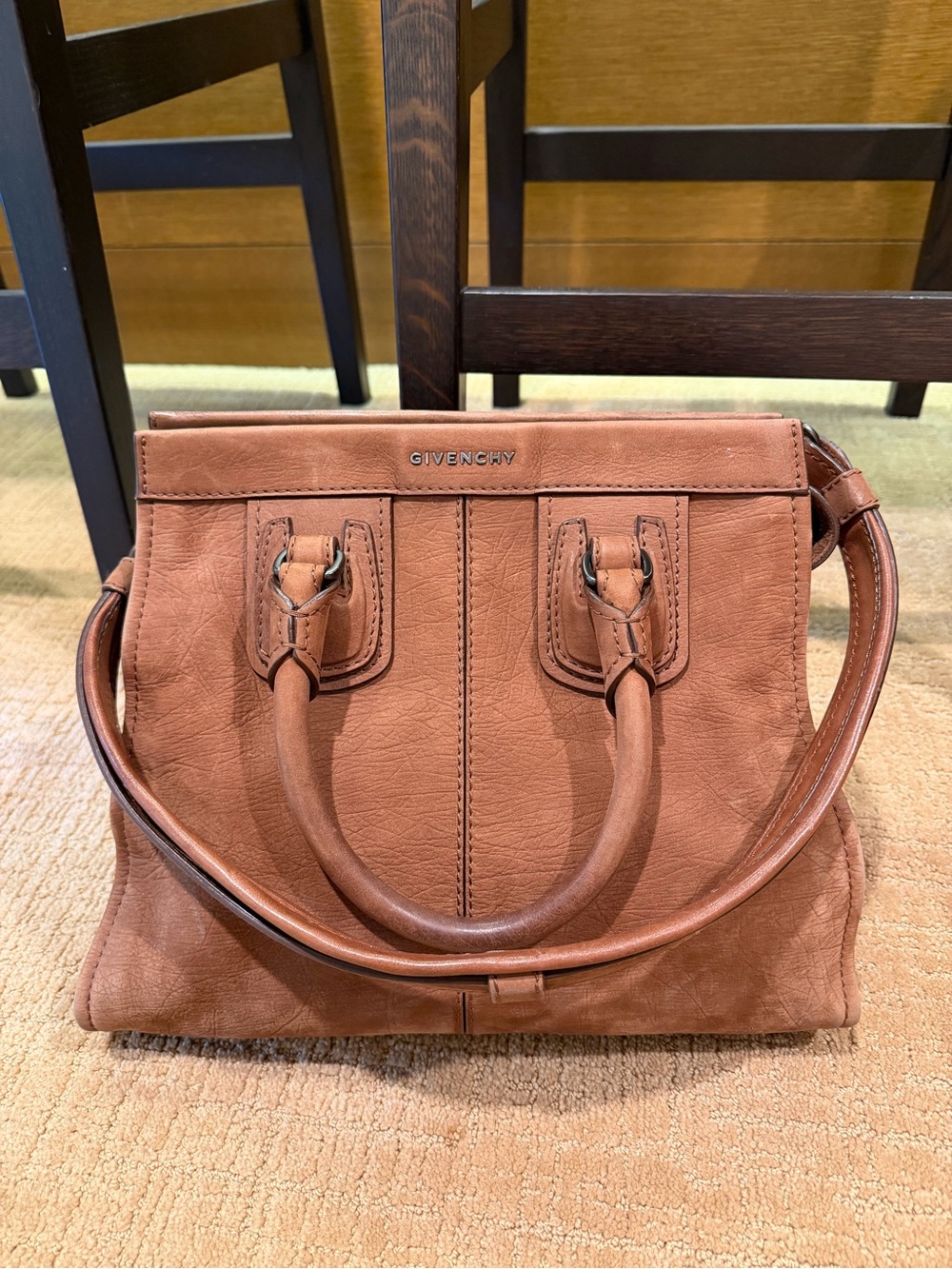 Givenchy Tan Leather Satchel with Dual Handles
